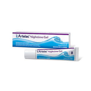 Artelac® Nighttime Gel è un prodotto adatto per fornire un sollievo prolungato dai sintomi dell’occhio secco causati da disfunzione lacrimale cronica. Quando gli occhi secchi e irritati hanno bisogno di un’elevata protezione e sollievo o di un supporto notturno. Utile per lenire e inumidire gli occhi molto secchi o in casi di occhi con eccessiva lacrimazione, Artelac® Nighttime Gel fornisce supporto ai tre strati del film lacrimale, compreso quello più esterno lipidico. I suoi componenti aiutano a rinforzare e a supportare il film lacrimale, rimanendo a lungo sulla superficie oculare e contribuendo a trattenere l’idratazione. Per un occhio secco da aumentata evaporazione di lacrime, alterazione del film lacrimale o infiammazione delle palpebre. In caso di frequenza medio-alta dei sintomi o di malattie croniche.