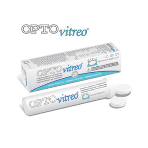 Optovitreo integratore confezione da 20 compresse effervescenti contribuisce a migliorare il metabolismo cellulare, a mantenere la fisiologica composizione dei tessuti e ad aumentare le difese delle strutture del corpo vitreo.
