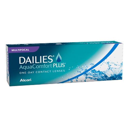 Dailies Aqua Comfort Plus Multifocal, confezione da 30 lenti, è un'innovativa lente a contatto giornaliera per la correzione della presbiopia con tripla azione che consente di lubrificare le lenti la mattina, aiuta a mantenerle idratate durante la giornata e le rinfresca fino a sera.