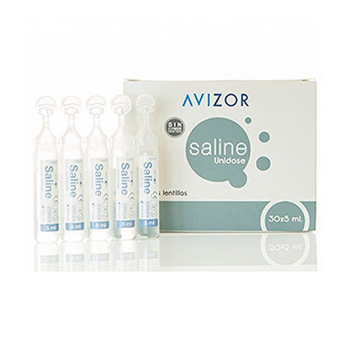 Soluzione salina monodose Avizor per il risciacquo di tutti i tipi di lenti a contatto. Il prodotto non contiene conservanti e ha pH fisiologico, ideale per la superficie oculare.